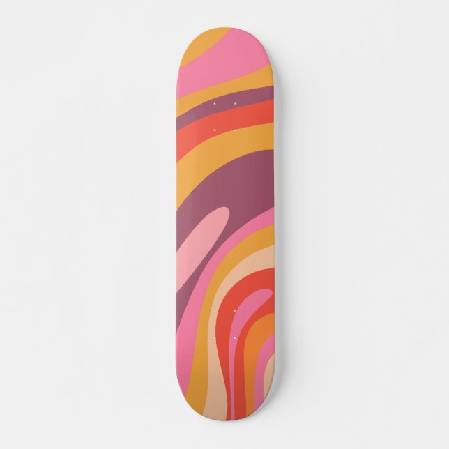 Skate Padrão de Abstrato do Groovy Loops de Onda (Frente)