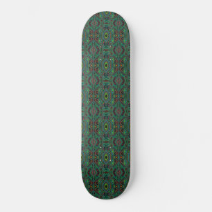 Skate Padrão de Abstrato do Trippy Retro Black e do Verd