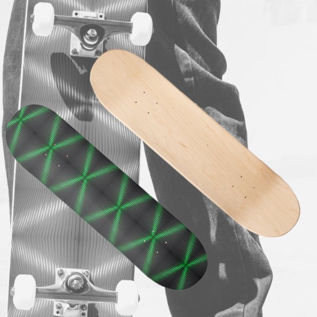 Skate Padrão de alta tecnologia verde brilhante e preto (Criador carregado)