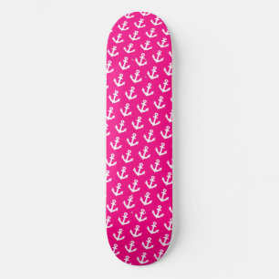Skate Padrão de âncoras de Vintage náutica a rosa-néon