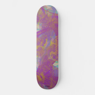 Skate Padrão de Aqua Violet da Borboleta Dourada Chic