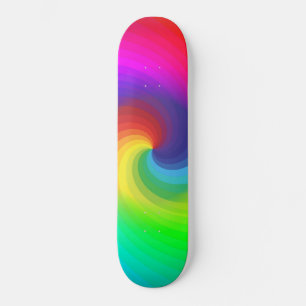 Skate Padrão de Arte de Remoinho de Arco-Íris de Tingime