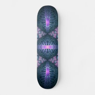 Skate Padrão de Arte Fractal 3D Turquesa Rosa Púrpura