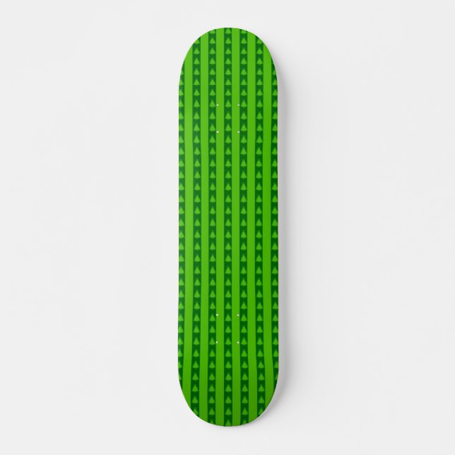 Skate Padrão de Árvore de Natal em Greve Verde (Frente)