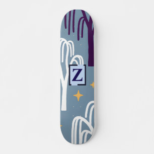 Skate Padrão de Árvore Selvagem do Monograma Personaliza