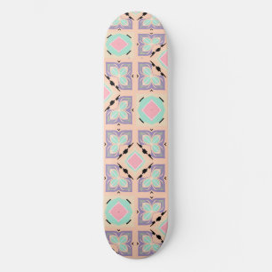 Skate Padrão de Azulejo Geométrico Pastel Rosa Lilás R