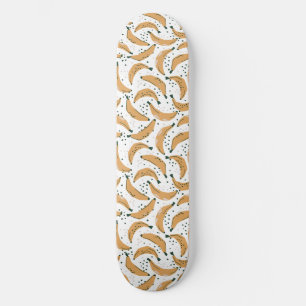 Skate Padrão de Bananas Fruta Amarela Artística Divertid