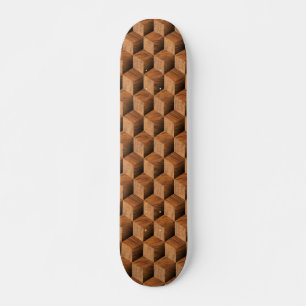 Skate Padrão de Bloco de Madeira - Retroativo