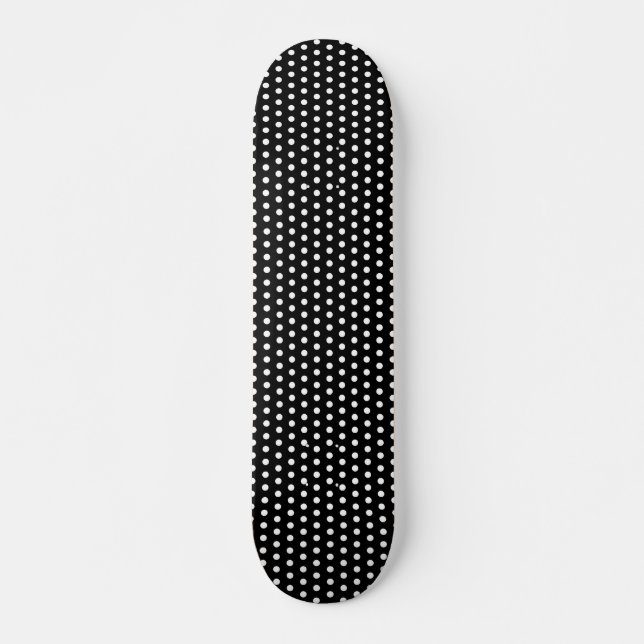 Skate Padrão de Bolinhas preto e branco. Idiota. (Frente)