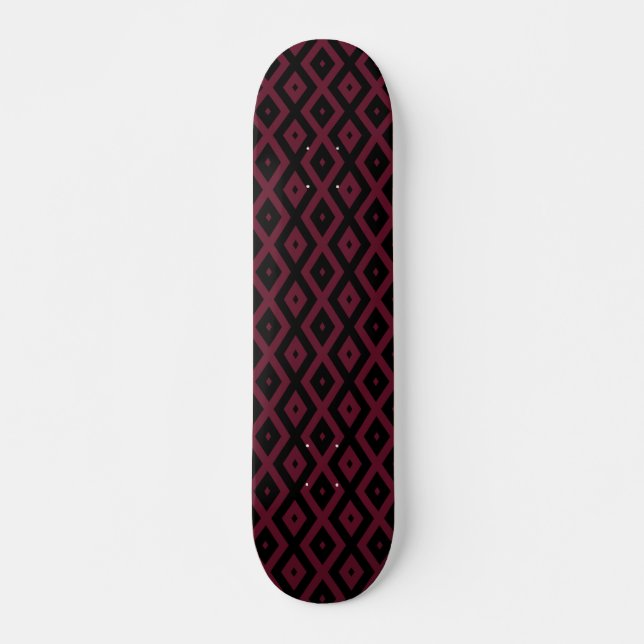 Skate Padrão de borgonha e diamante preto (Frente)