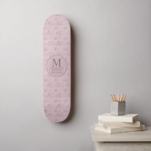 Skate Padrão de Brilho com Pontos Dourados Rosa Pastel R