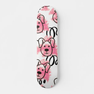 Skate Padrão de Cachorro de Aquarela Cócica