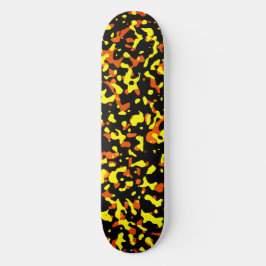 Skate Padrão de Camuflagem Amarelo e Laranja brilhante d