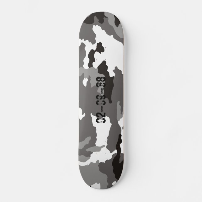 Skate Padrão de camuflagem cinza (Frente)