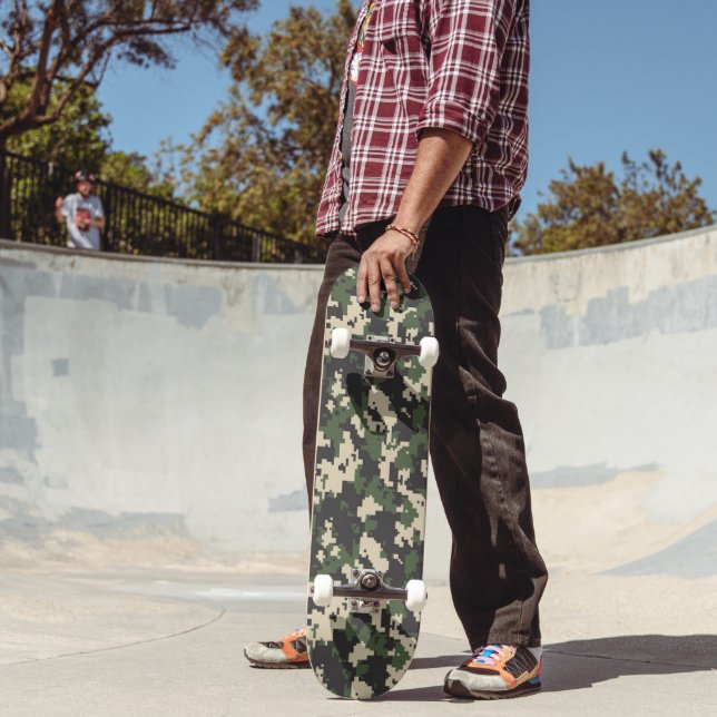 Skate Padrão de Camuflagem Digital Verde (Ao ar livre 2)