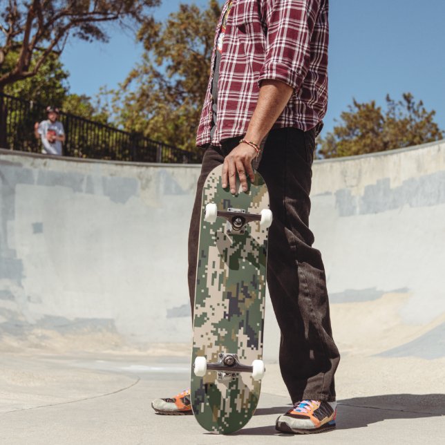 Skate Padrão de Camuflagem Digital Verde (Ao ar livre 2)