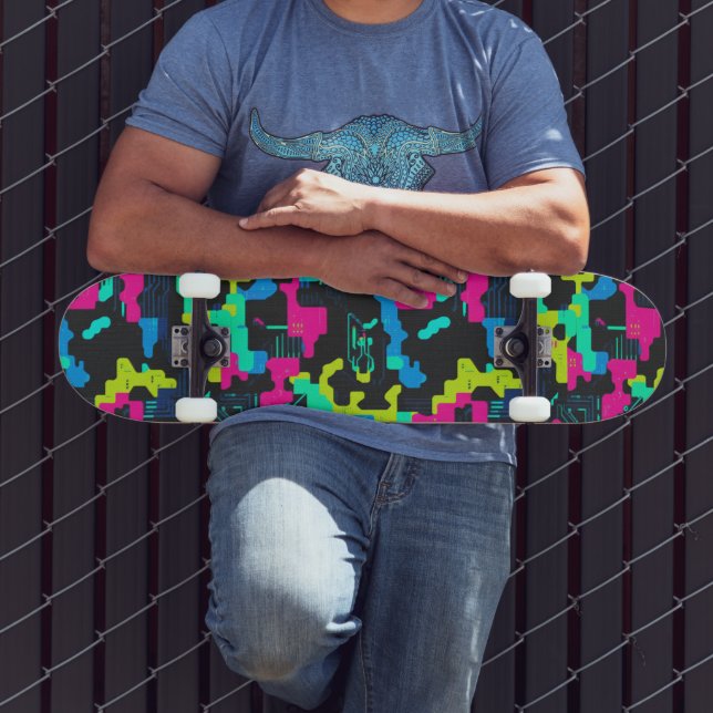 Skate Padrão de Camuflagem Neon (Ao ar livre 3)