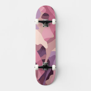 Skate Padrão de camuflagem rosa e roxo