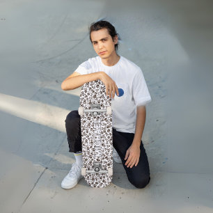 Skate Padrão de Caveira de Nome Personalizado