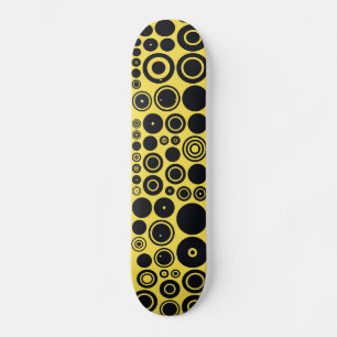 Skate Padrão de círculos retrorreflectores amarelo, pret