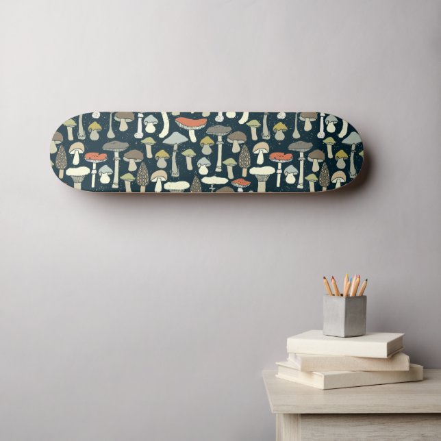 Skate Padrão de Cogumelos da Floresta Rústico (Arte de parede (Horz))