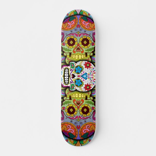 Skate Padrão de Crânios de Açúcar (Frente)