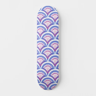 Skate padrão de damasco floral azul