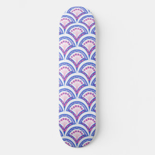 Skate padrão de damasco floral azul