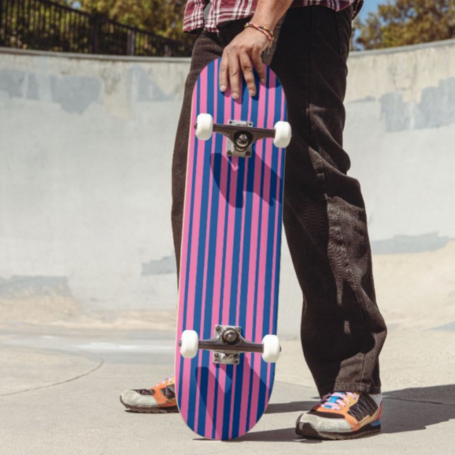 Skate Padrão de Design de Listras Elegantes Rosa Azul (Criador carregado)
