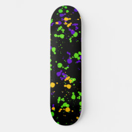 Skate Padrão de Design do Splatter de Pintura Amarelo Ve