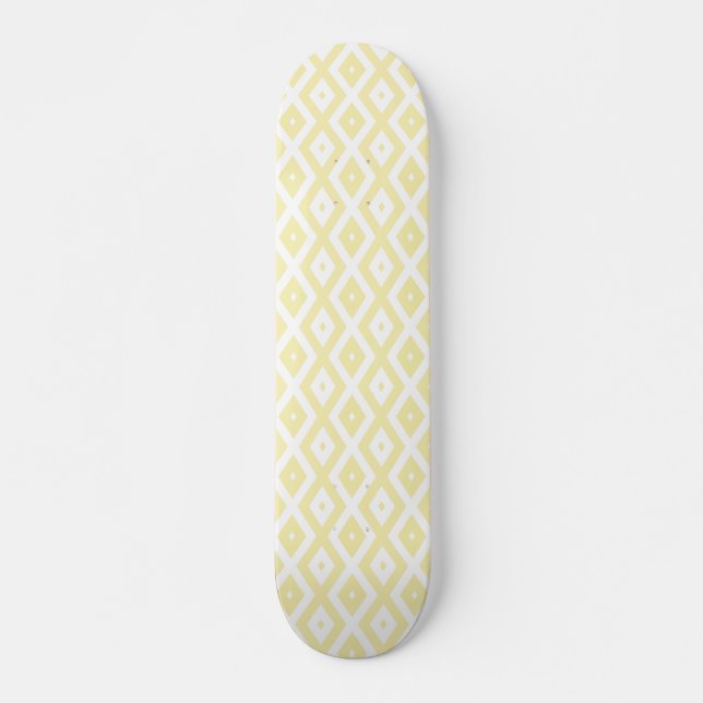 Skate Padrão de diamante amarelo pálido e branco (Frente)