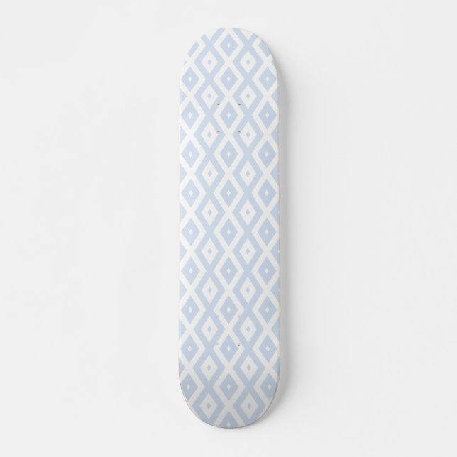 Skate Padrão de diamante branco e azul pálido (Frente)