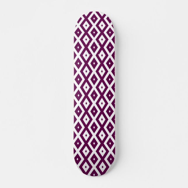 Skate Padrão de diamante branco e roxo de ameixa (Frente)