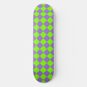 Skate Padrão de Diamante do Verificador Verde Roxo