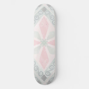 Skate Padrão de diamante pastel verde e rosa