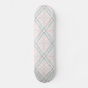 Skate Padrão de diamante pastel verde e rosa