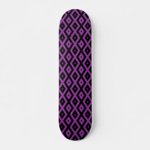 Skate Padrão de diamante roxo e preto