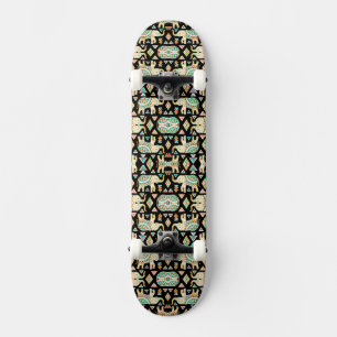 Skate Padrão de elefantes indianos coloridos fofos