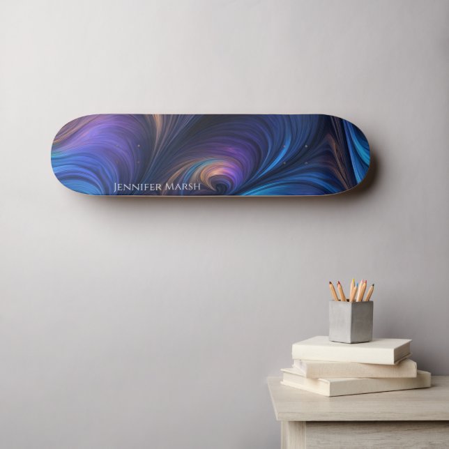 Skate Padrão de espiral azul colorido (Arte de parede (Horz))