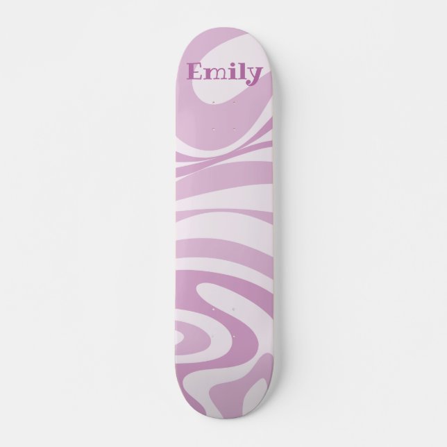 Skate Padrão de espiral retrô personalizado Lilac (Frente)