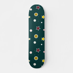 Skate Padrão de Estrela Festiva em Azul Teal Escuro