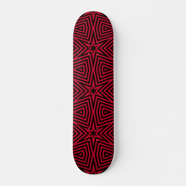 Skate Padrão de Estrela Vermelho e Preto na Moda (Frente)