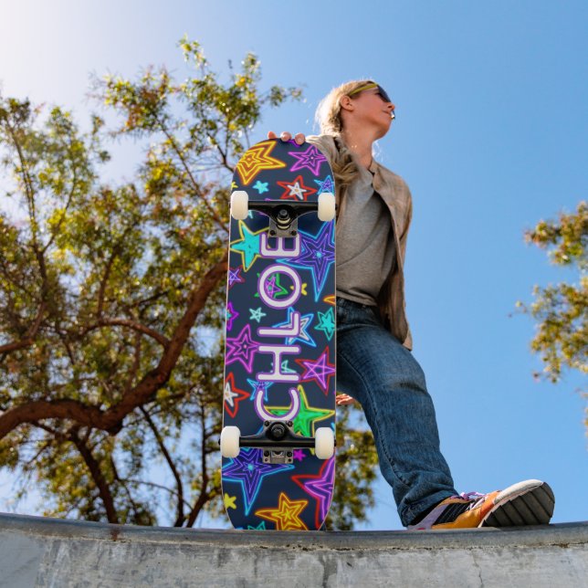 Skate Padrão de Estrelas Brilhantes Com Nome (Ao ar livre 1)
