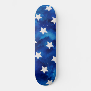 Skate Padrão de Estrelas de Aquarela Moderno
