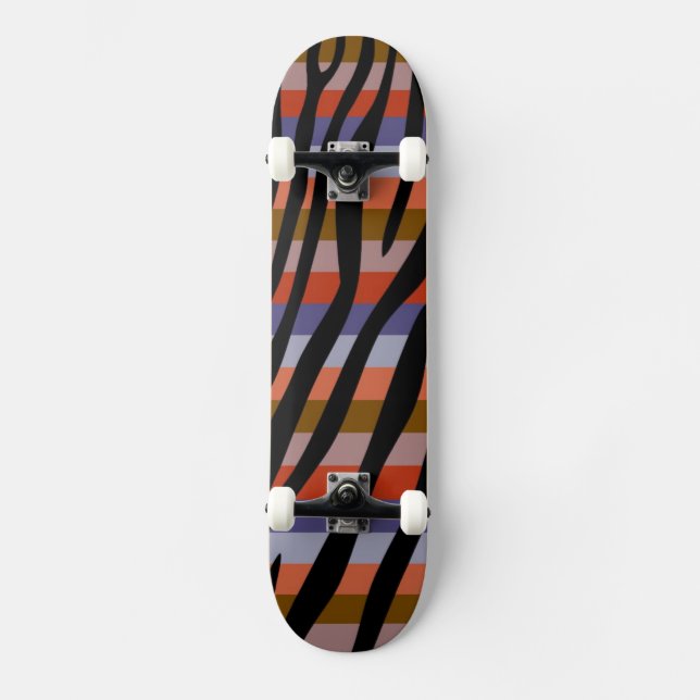 Skate Padrão de Faixa de Zebra de Cor Retroativa 6 (Frente)