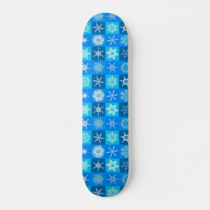 Skate Padrão de Flocos de Neve Azul