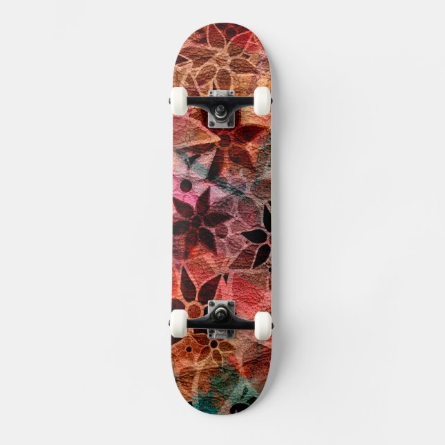 Skate Padrão de Flor de abstrato Art nº 3 (Frente)