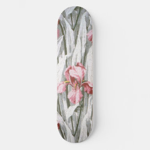 Skate Padrão de flor de íris vermelha roxa bonita vintag