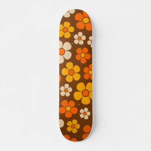 Skate Padrão de Flor no Estilo Retro dos Anos 60