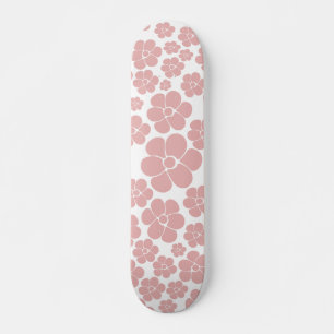 Skate Padrão de Flor - Rosa e Branco